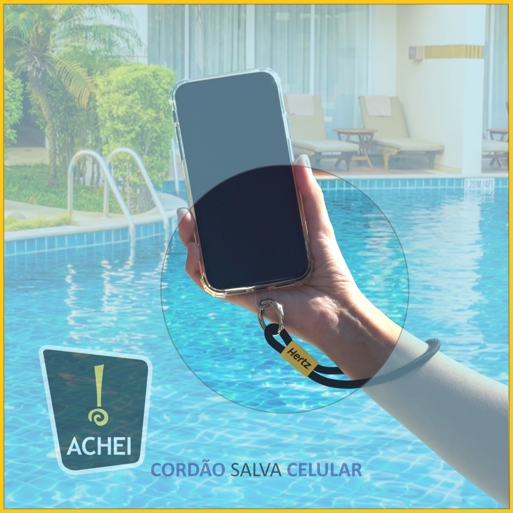 Cordão celular de punho com etiqueta personalizada